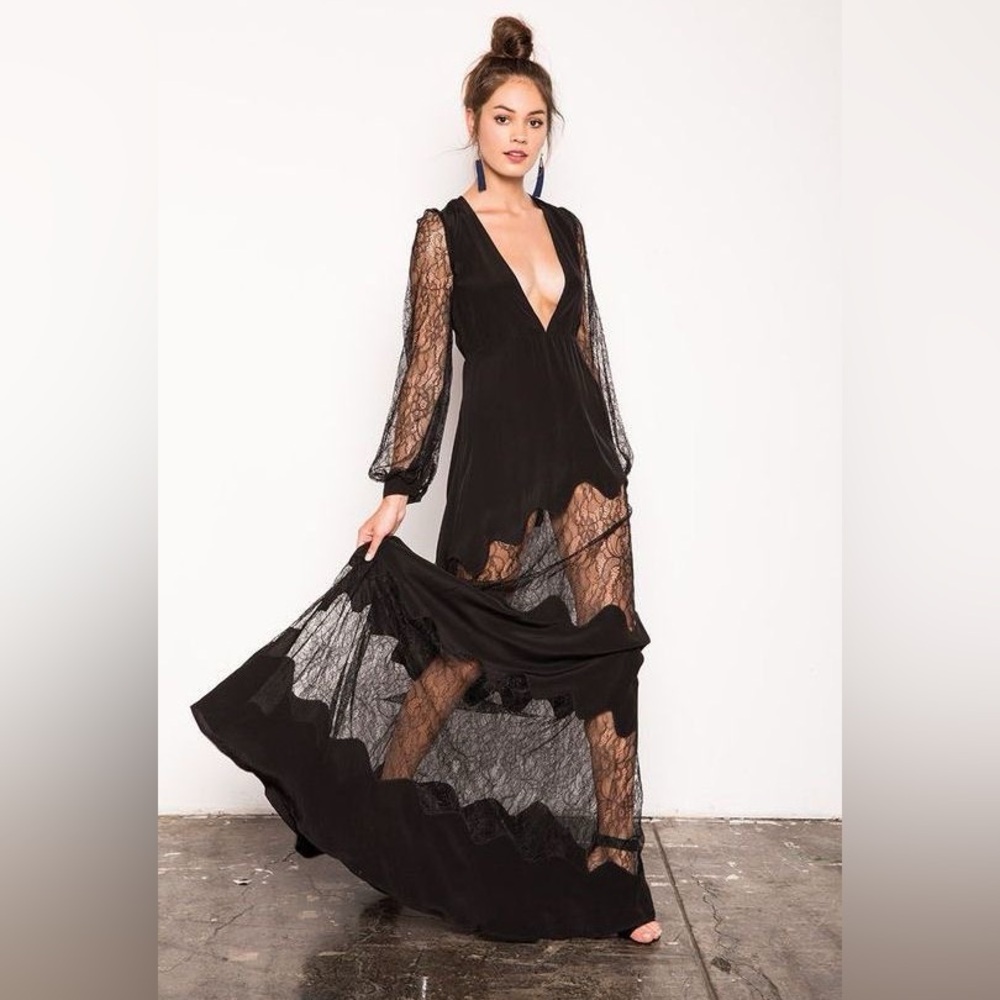 Stone Cold Fox Black Sheer Lace Dress